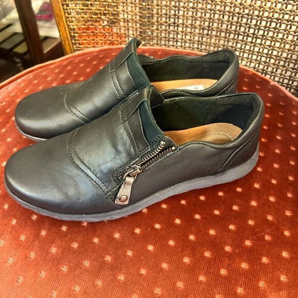 Cobb hill ladies 7.5  amalie black  zipper slip on shoes - Picture 1 of 5